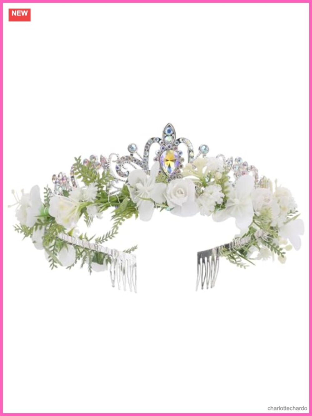 Handmade Floral Crown Headband Metal Frame Bridal Party